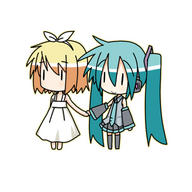 aww chibi kagamine_rin miku vocaloid // 650x650 // 134.4KB