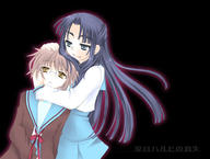 asakura hug megane the_melancholy_of_haruhi_suzumiya yuki // 882x666 // 78.4KB
