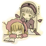 aww rozen_maiden shinku sleepy suigintou // 584x580 // 104.0KB