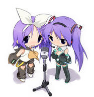 cross-over kagami lucky_star rusetti tsukasa vocaloid // 838x860 // 221.2KB